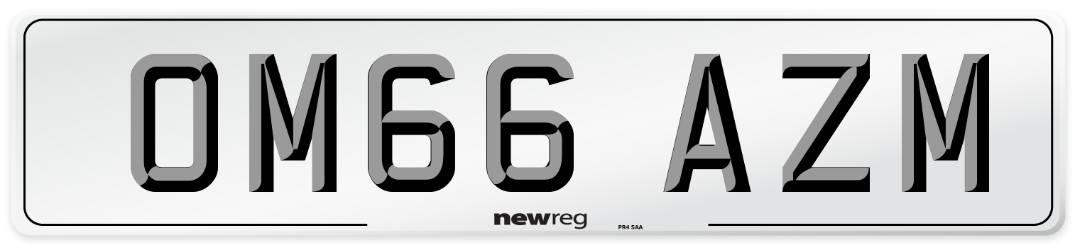 OM66 AZM Number Plate from New Reg